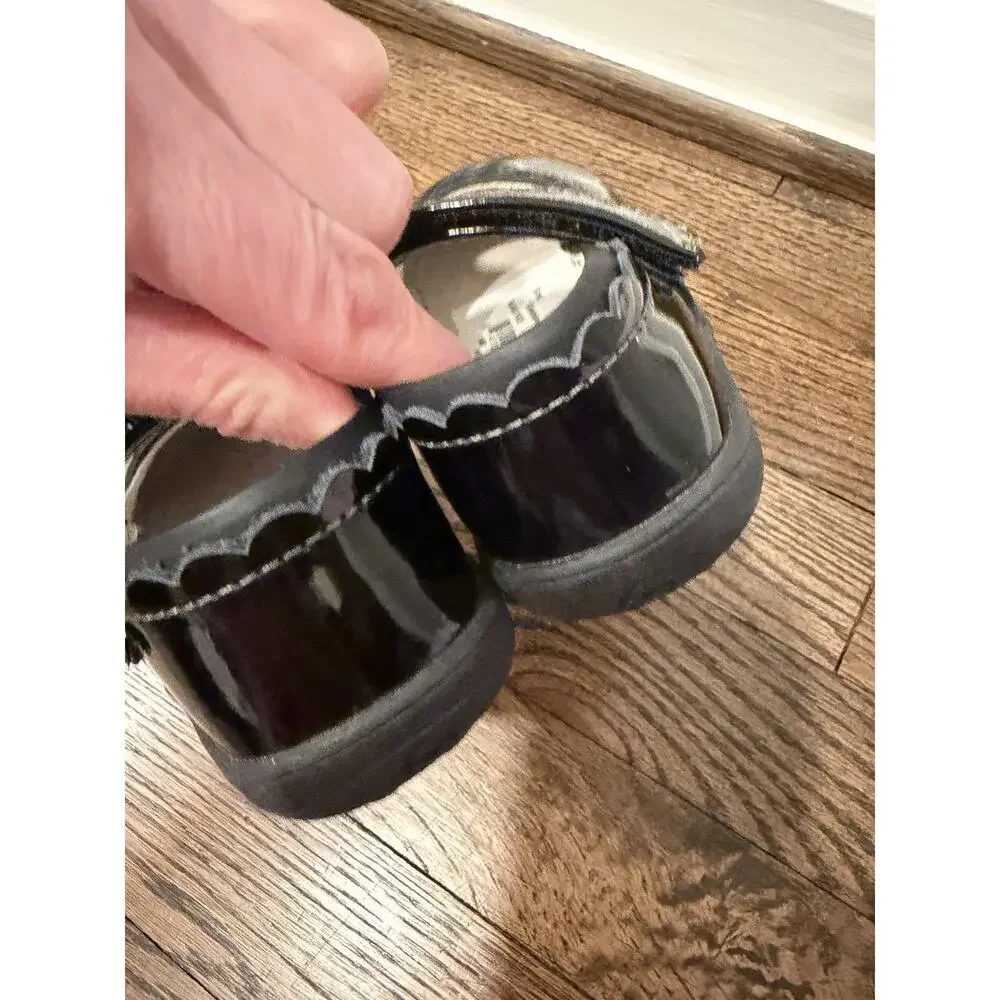 See Kai Run Jane II Black Patent Leather Mary Jane Shoes Size Toddler Girl 7 NEW